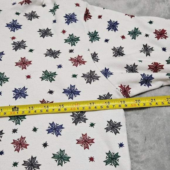 Vintage 90s Laura Gayle Snowflake Turtleneck Christmas Size Med Green Red White - Picture 5 of 8